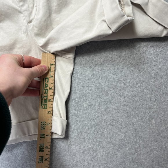 Abercrombie & Fitch Shorts Mens 34 Ivory Chino Flat Front Stretch Cotton Blend - Picture 5 of 9